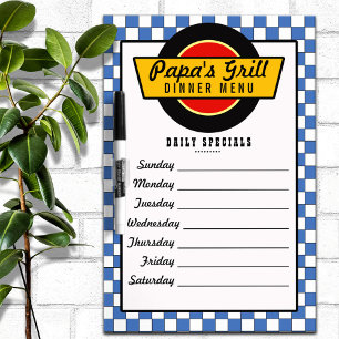 50's Retro Diner Menu Dry Erase Board