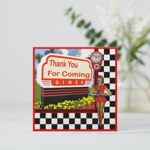 50s Retro Diner Thank You Card