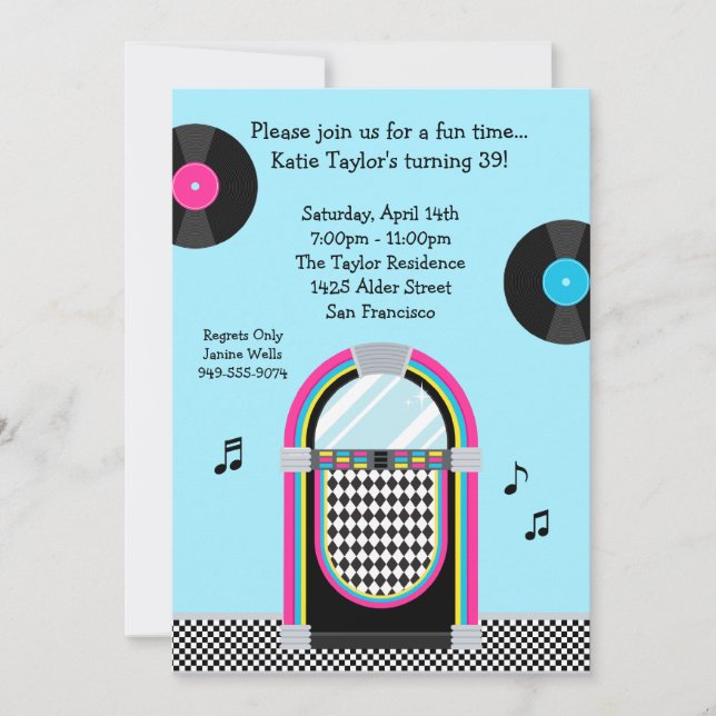 50's Retro Party Invitation (Front)