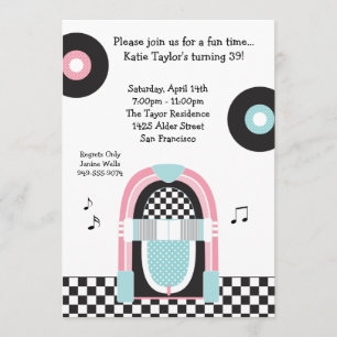 50's Retro Party Invitation