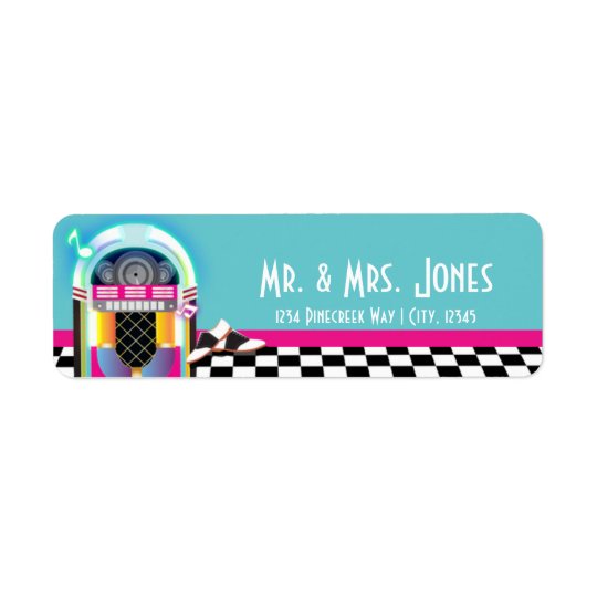 50's Sock Hop Dance Party Jukebox Address Labels