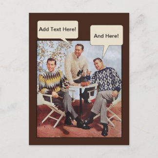 50's Sweater Guys Postcard