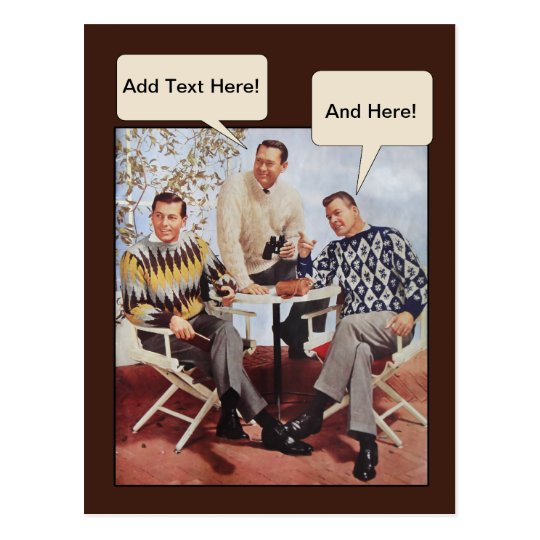 50's Sweater Guys Postcard