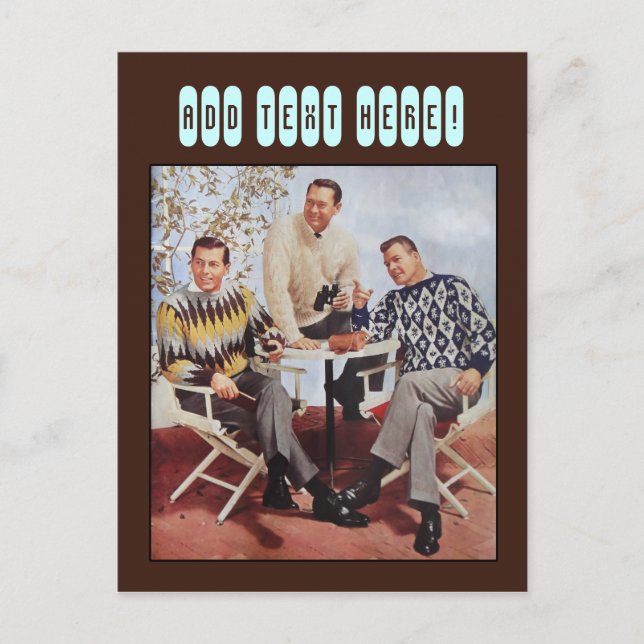 50's Sweater Guys Postcard (Front)