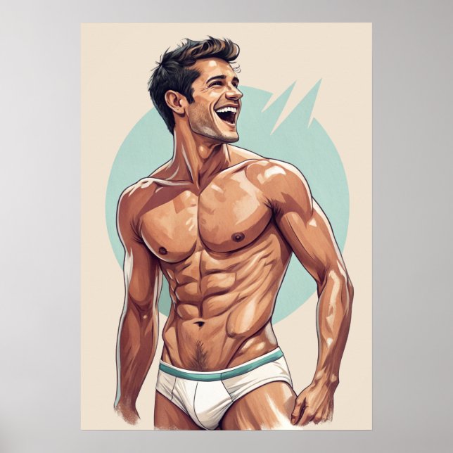 50s vintage - handsome guy pose poster (Front)
