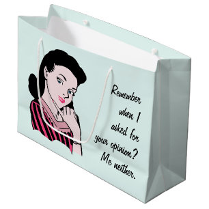 50s Woman Sarcasm Large Gift Bag