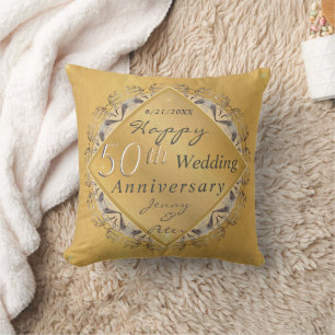 50th/1st  Wedding Anniversary Throw Pillow