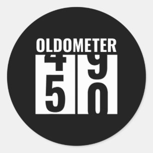 50th 50 Birthday Funny Gift Men Women Oldometer 49 Classic Round Sticker