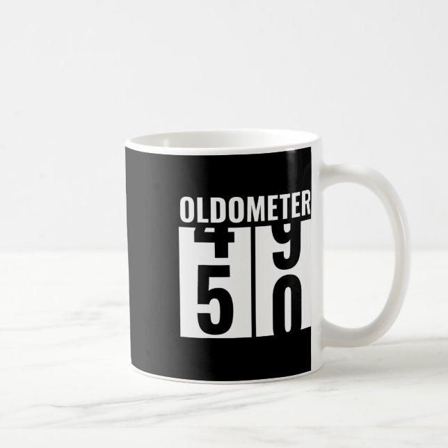 50th 50 Birthday Funny Gift Men Women Oldometer 49 Coffee Mug (Right)