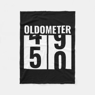 50th 50 Birthday Funny Gift Men Women Oldometer 49 Fleece Blanket