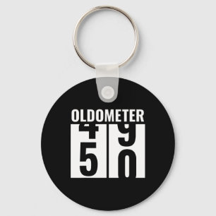 50th 50 Birthday Funny Gift Men Women Oldometer 49 Key Ring