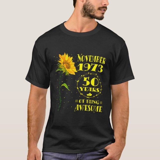 50Th 50 Born November 1973 T-Shirt (Front)