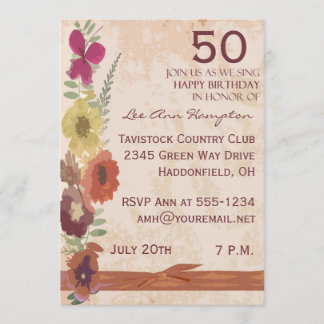 50th - 59th Birthday Party Invitations