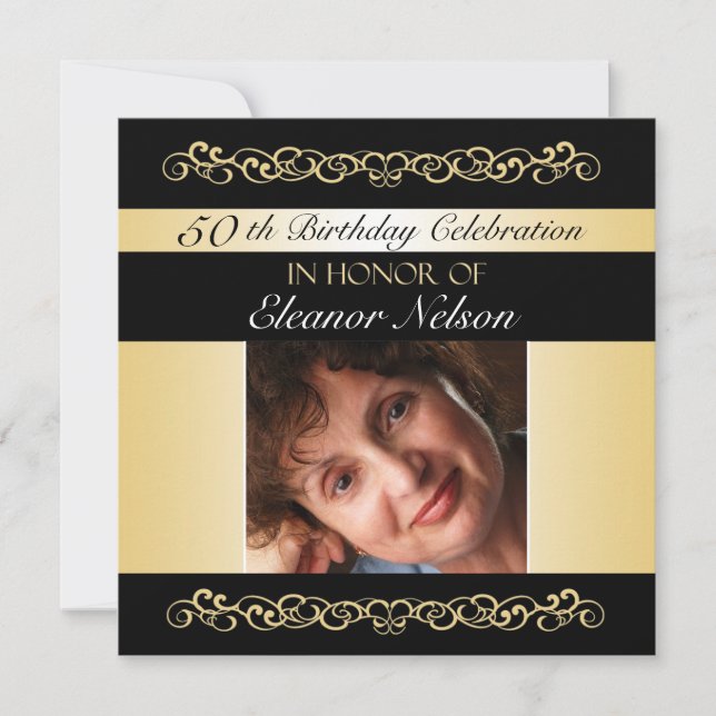 50th-59th Birthday Party Invitations With Photo (Front)