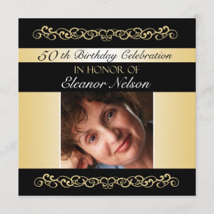 50th-59th Birthday Party Invitations With Photo