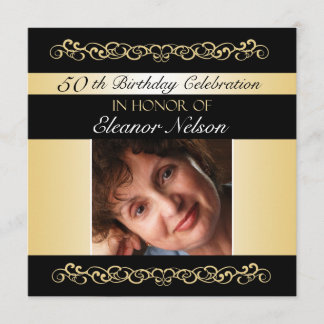 50th-59th Birthday Party Invitations With Photo