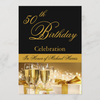 50th-59th Birthday Party Personalised Invitation