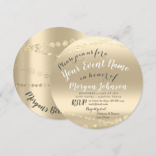 50th 60th 70th 80th Birthday Confetti Gold Invitation