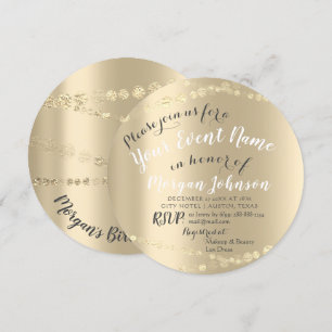 50th 60th 70th Birthday Confetti Gold Invitation
