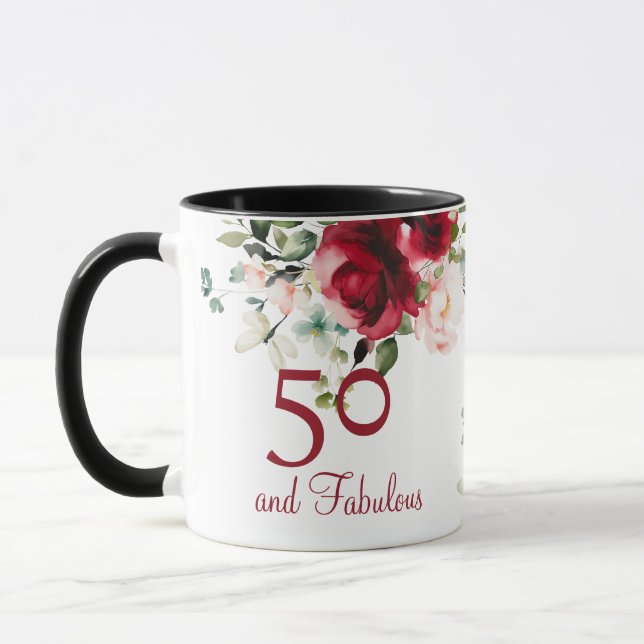 50th and Fabulous Birthday Mug (Left)