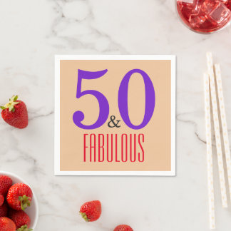 50th And Fabulous Brown party Napkin