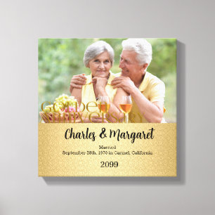 50th Anniversary 12x12 Personalised Photo Canvas