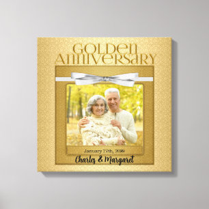 50th Anniversary 16x16 Personalised Photo Canvas Print