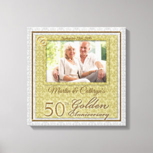 50th Anniversary 16x16 Personalised Photo Canvas Print