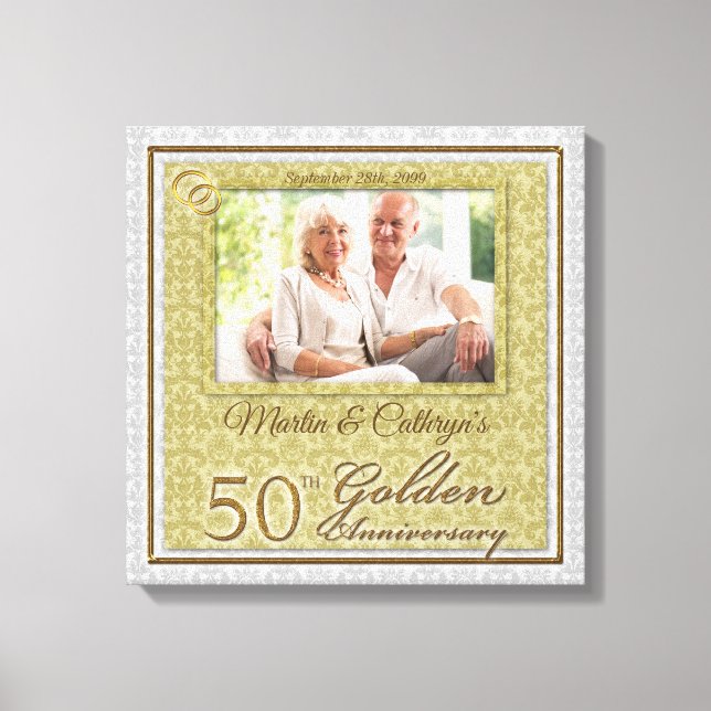 50th Anniversary 16x16 Personalized Photo Canvas Print (Front)