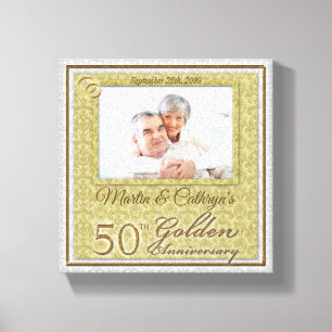 50th Anniversary 8x8 Personalised Photo Canvas