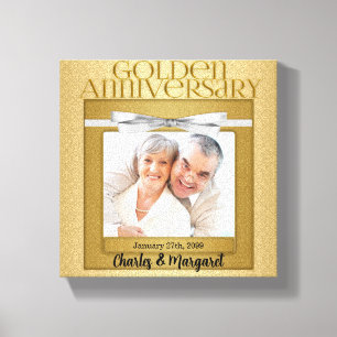 50th Anniversary 8x8 Personalised Photo Canvas Print