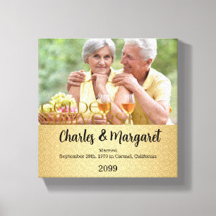 50th Anniversary 8x8 Personalised Photo Canvas Print