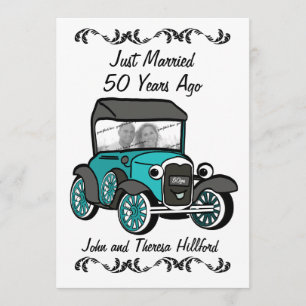 50th Anniversary Antique Car Invitation