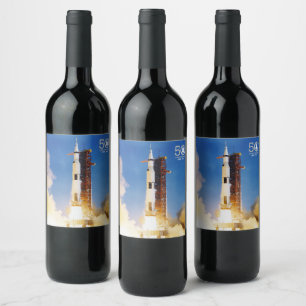 50th Anniversary Apollo 11 Moon Landing, Saturn V: Wine Label