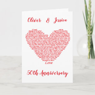 50th Anniversary Bible Quote 1 Corinthians 13 Love Card