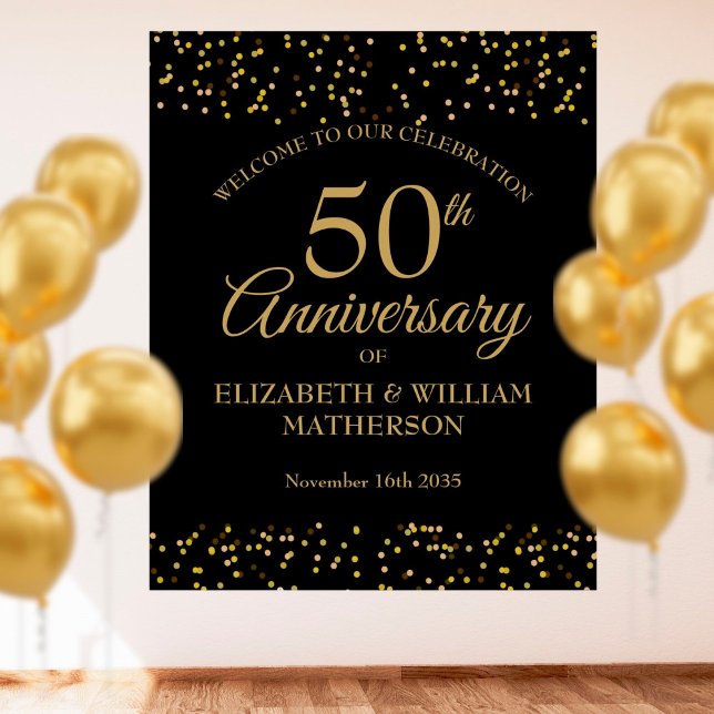 50th Anniversary Black Gold Dust Welcome Sign (Creator Uploaded)