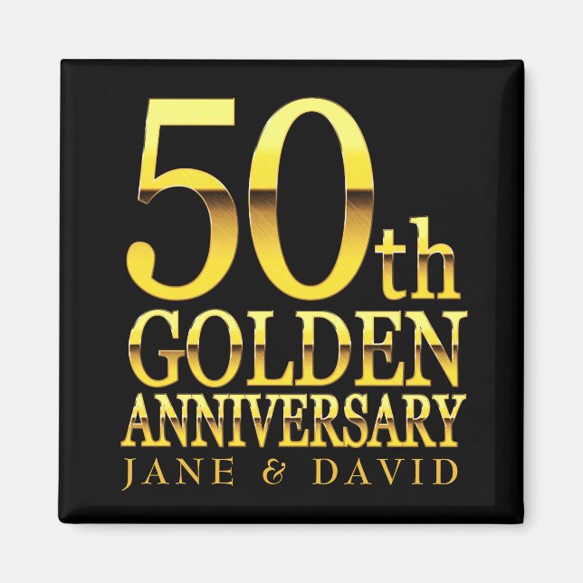 50TH ANNIVERSARY BLACK GOLD PERSONALIZED MAGNET (Front)