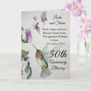 50th Anniversary Blessing Faith Hope Love Couple Card