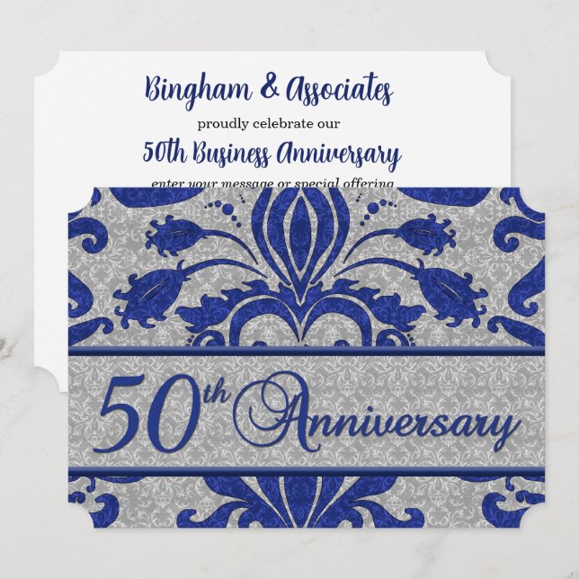 50th Anniversary Business Announcement Blue (Front/Back)
