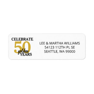 50th Anniversary Celebrate 50 Golden Years Simple