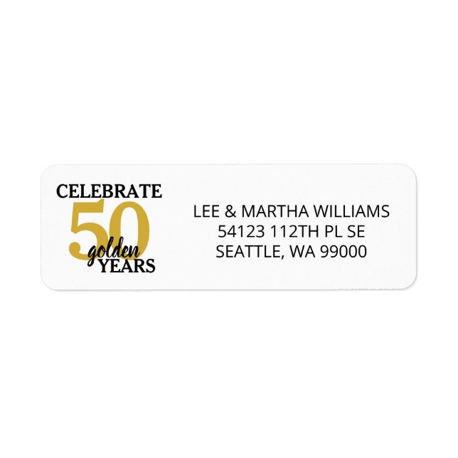 50th Anniversary Celebrate 50 Golden Years Simple (Front)