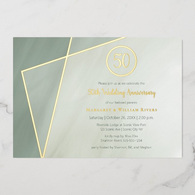 50th anniversary celebration greyed jade with gold (Front)