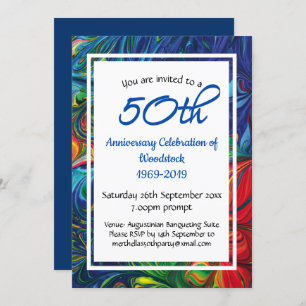 50th Anniversary Celebration Retro Personalised Invitation