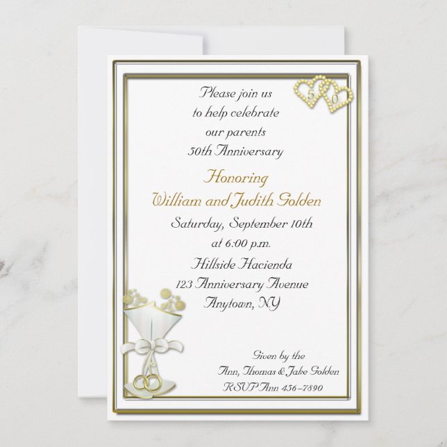 50th Anniversary Champagne Invitation (Front)