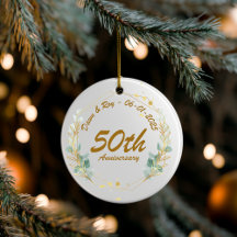 50th Anniversary Christmas Ornament Personalized, 