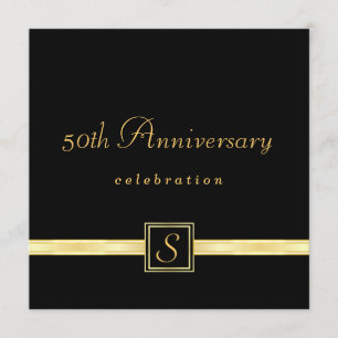50th Anniversary - Classic Monogram Invitations