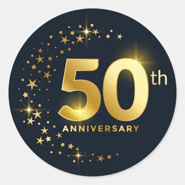 50th Anniversary   Classic Round Sticker (Front)