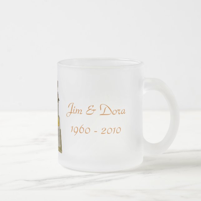 50th Anniversary Clear Frosted Mug- customise it Frosted Glass Coffee Mug (Right)