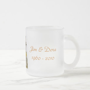 50th Anniversary Clear Frosted Mug- customise it Glass Coffee Mug