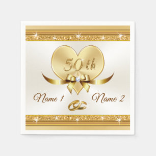50th Anniversary Cocktail Napkins, Personalised Napkin